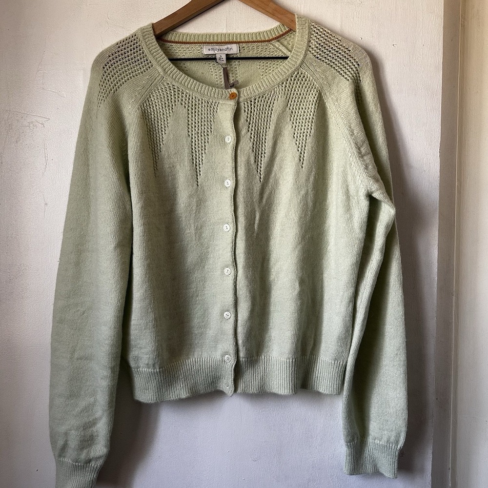 Emily and Fin 'Bonnie' Cardigan Mint‎ Green PinUp Retro CottageCore Women XL NWT